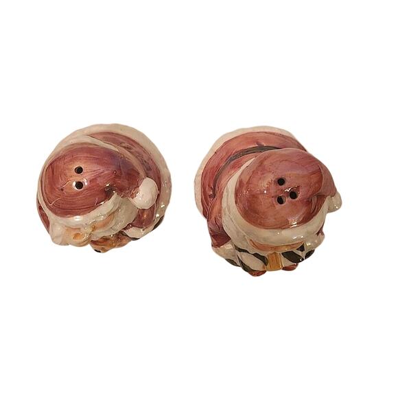 Santa Claus With Gifts Vintage Lusterware Salt And Pepper Shakers - Picture 5 of 6
